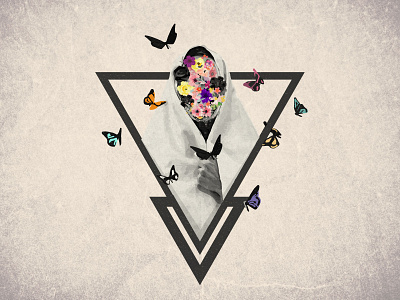 Moroccan Women art butterfly color flower morocco shape triangle vector vectorart