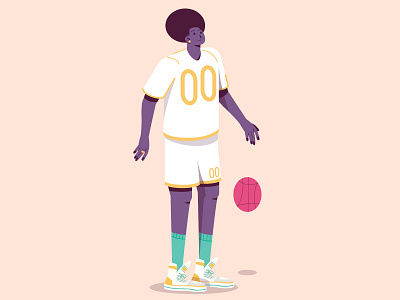 player 00 2d afro art artwork ball basketball color design dribble dunk illustration illustrator palette player shot sneaker vector vectorart