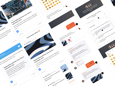 UI elements chats & feed app cards chats design feed figma newsfeed sketch ui