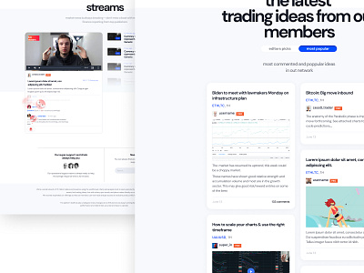 Idea for Financial site promo page branding cards concept promo stream trading ui
