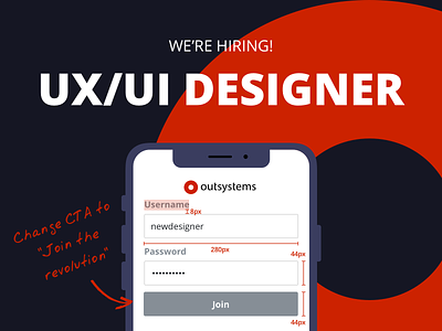 Hiring UX/UI Designers designers hire hiring job job board jobs outsystems ui ux uxui designers