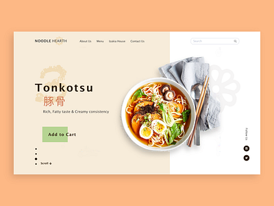 Noodle Hearth design photography practice ramen ui webdesign