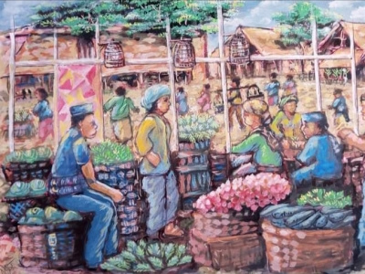 Traditional Market Illustration