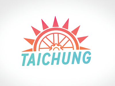 taichung logo bike branding gradient logo sun taichung taiwan wheel