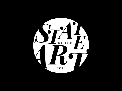State of the Art Logo badge black and white circle classical music classy hyderabad illustration knockout logo negative space playfair white space