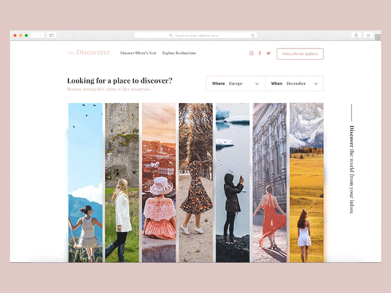 The Discoverer Landing Page