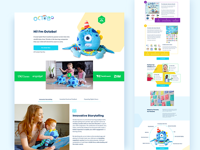 PlayOctobo Landing Page Refresh animation children design illustration landing page ui website website design