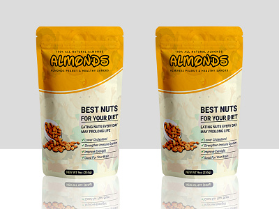 Almonds Pouch Packaging Design