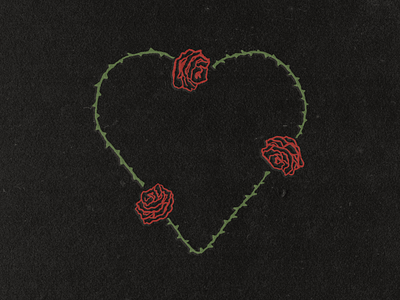 Heart of Thorns black design distressed heart icon illustration illustrator love rose texture thorns valentines vector
