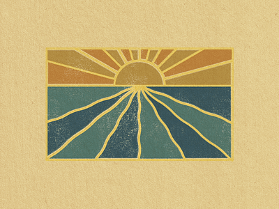 Seascape branding design distressed illustration illustrator landscape ocean sea seascape sun sunrise texture vector