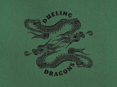 Dueling Dragons branding chinesedragon design distressed dragon dragons dueling icon illustration illustrator logo texture vector