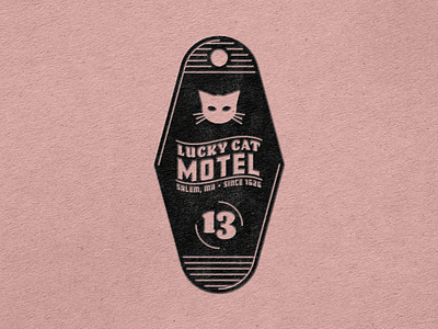 Motel Key branding cat design distressed icon illustration illustrator key logo lucky motel texture vector
