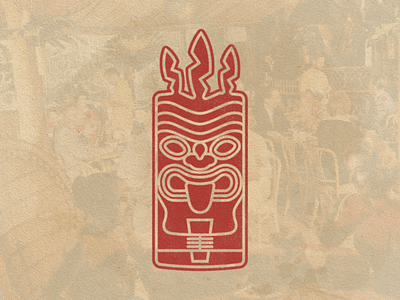 Tiki Totem design distressed drink icon illustration retro tiki tiki bar vector vintage