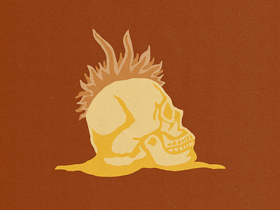 Plant Mohawk design distressed illustration mohawk plant skull skulls