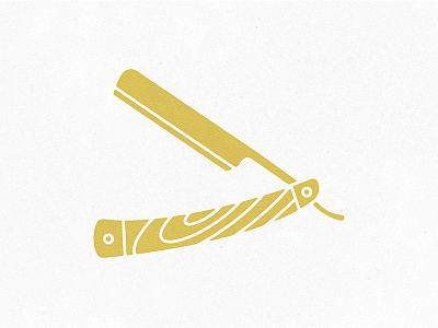 Straight Razor barber barbershop distressed gold icon illustration razor sharp straight razor vector