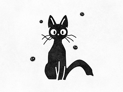 Jiji anime black black cat cat distressed ghibli sprites studio ghibli vector