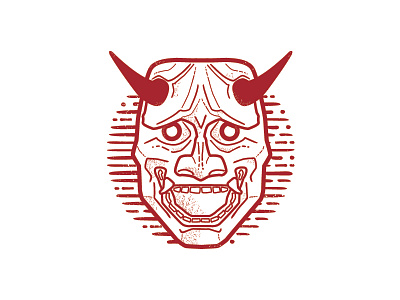 The Red Oni demon design horror icon illustration illustrator japanese oni red vector