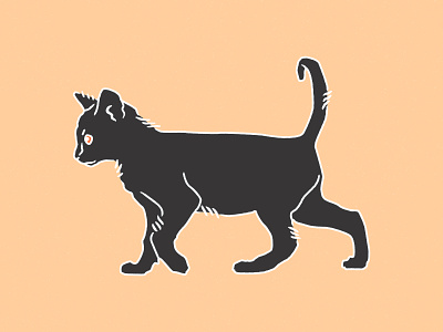 Black Cat black blackcat cat design distressed halloween illustration vector