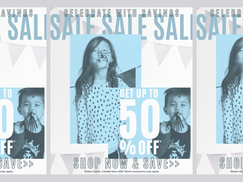 "Celebrate" Sale Message aftereffects animation eblast email motion photoshop typography