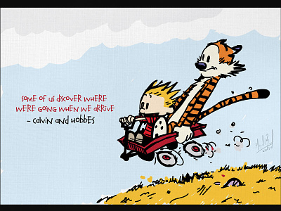 Calvin and Hobbes calvin fan graphicstablet handsketched hobbes illustrator motivation poster waterpaint