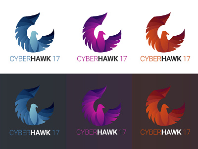 CyberHawk 2017 Logo bird cool fire game gradient hawk ice illustrator logo warm