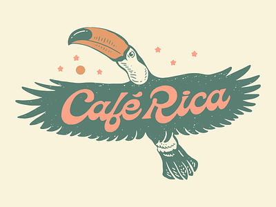 Cafe Rica 2 bird brand brand identity branding design illustration lettering script toucan