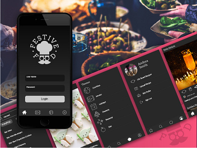 Festive Food App Concept food party recipe app theme ui ux