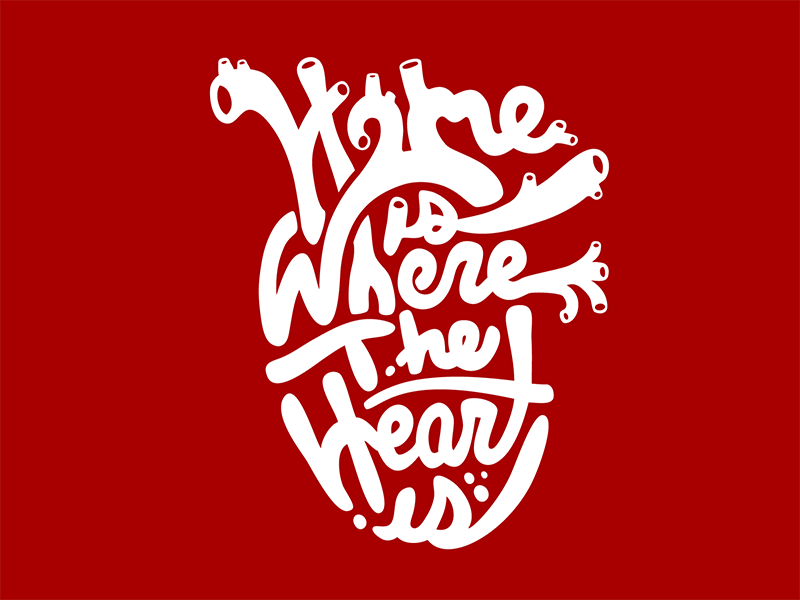 Home is where the heart is animation gif graphic heart home love motion pump type