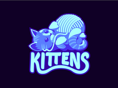 Kittens animal design graphic illustration logo mascot sports