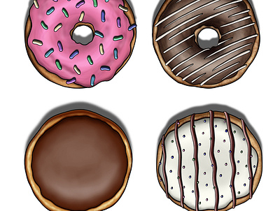 Donuts! donuts food and drink illustration procreate surface illustration