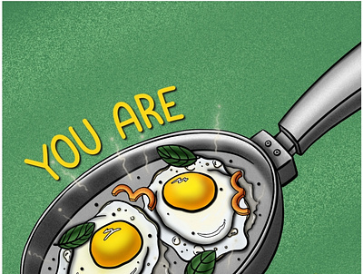 Eggcellent! breakfast eggs food and drink greeting card illustration procreate