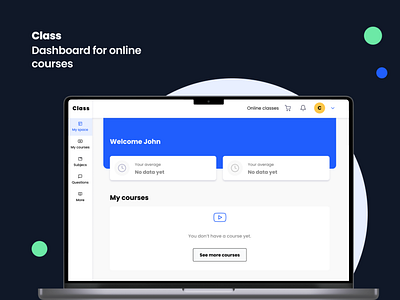 Class dashboard for online courses