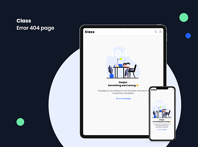 Class web responsive and dashboard for students classesonline design error404 errorpage illustration mobile product design responsive ui ux website