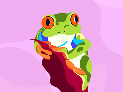 Tree Frog adventure animal colorful frog illustration illustrator tree vector zoo