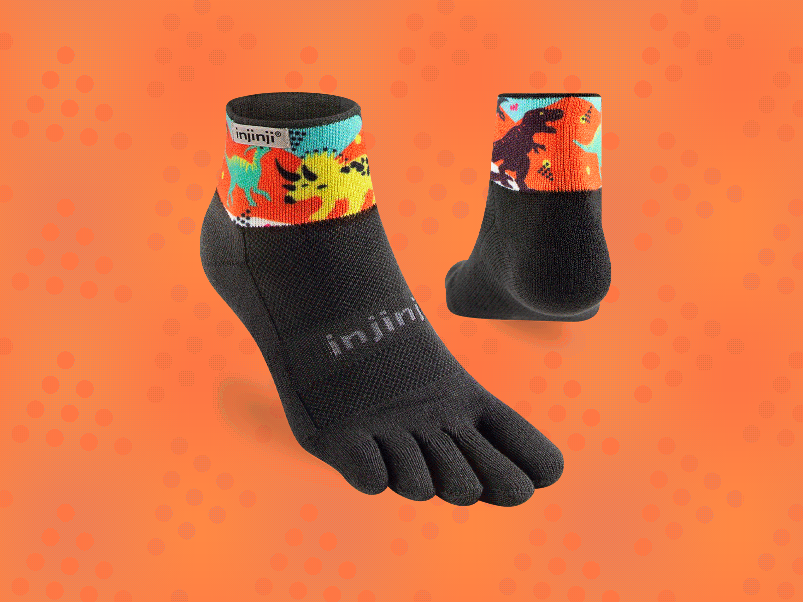 Dinosaurs & Aliens! Limited Edition Patterns aliens athletic color dinosaurs pattern product run sock sock design socks spectrum toesocks trail