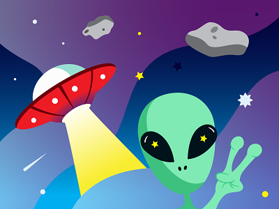 We Come in Peace alien athletic gradient illustrator martian pattern peace run sock space stars trail ufo vector