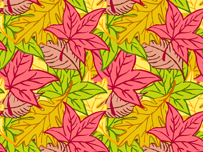 Autumn Leaves Pattern autumn fall foliage leaf leaves maple pattern pattern design vector