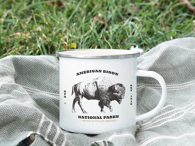 Enamel Mug american bison badge bison buffalo camp mug camping coffee cup illustration illustrator national park service nps outdoors photoshop wildlife