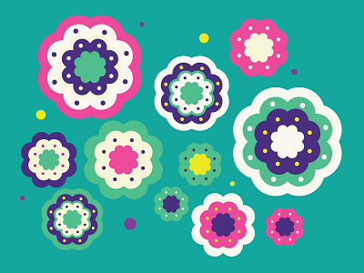 Flower Power colorful flower flower pattern illustration pattern retro vector