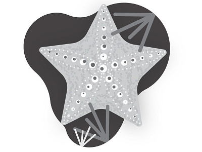 Starfish black and white illustrator inktober inktober 2018 vectober vector