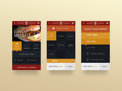 BJ's Restaurant App app design interaction design ios ui ux
