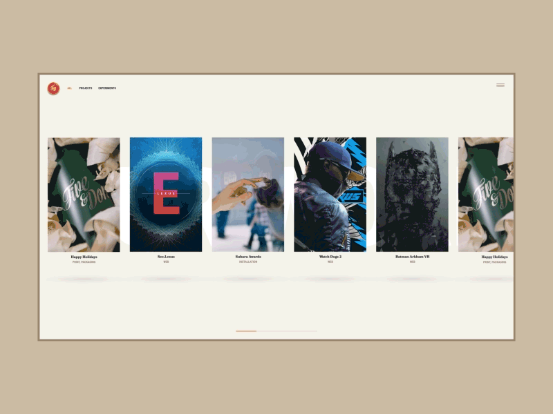 Five and Done Work Animatic transitions ux after effects kaleidyscope easing portfolio slider interaction design motion design