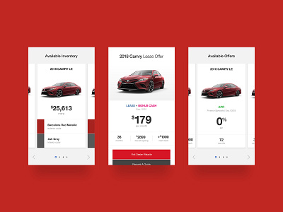 Toyota Offer Cards art direction helvetica interaction design mobile toyota ui ux