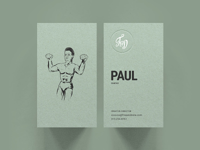 F&D Business Cards - Mitch adobe draw agency apple pencil branding business cards deboss foil illustration ipad muscles naked print speedo typography vector