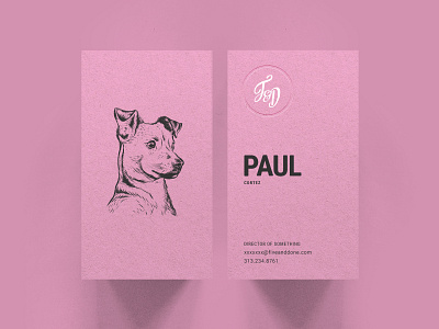 F&D Business Cards - Otis adobe draw agency branding business card deboss dog foil illustration print typography vector
