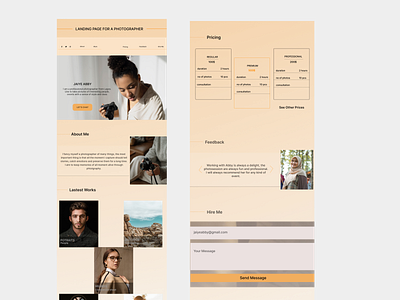 Photographer Landing Page