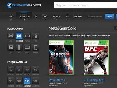Search Result design grafic filter games interface search result ux web xbox