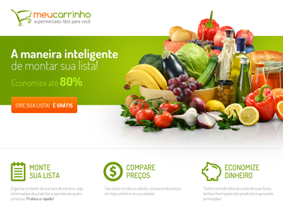 Landingpagemc comparison shop green groceries landing page list money orange pig supermarket ui ux webdesign