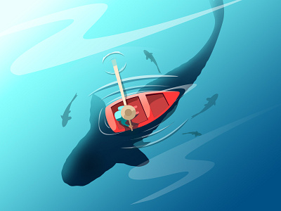 boat boat color design fish illustration ui water