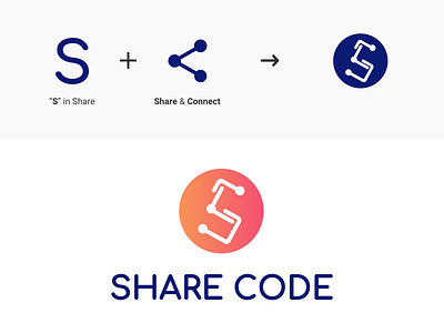 Logo share code code color concept logo share share code simple sketch